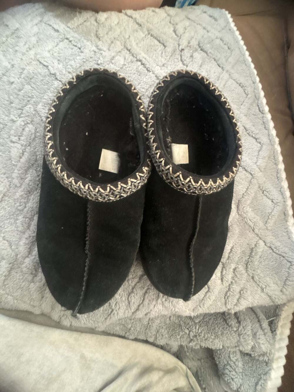 UGG Tasman Black Suede Slippers